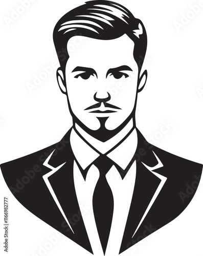 Man Hipster Suit Stylized Vector Illustration Graphic