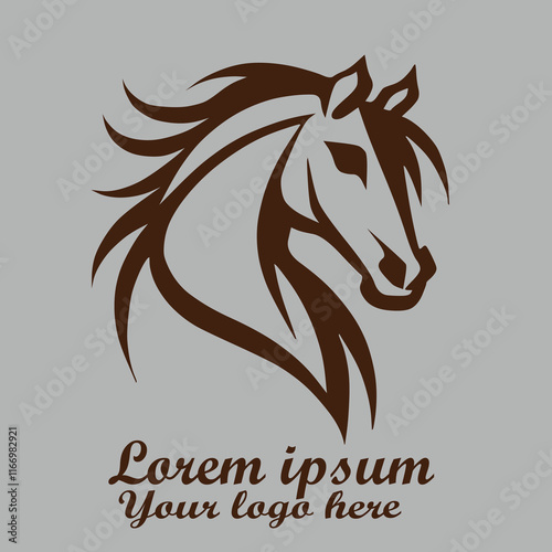 Horse logo symbolizes strength, freedom, elegance, and dynamic movement.