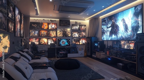 Gaming room with anime design photo