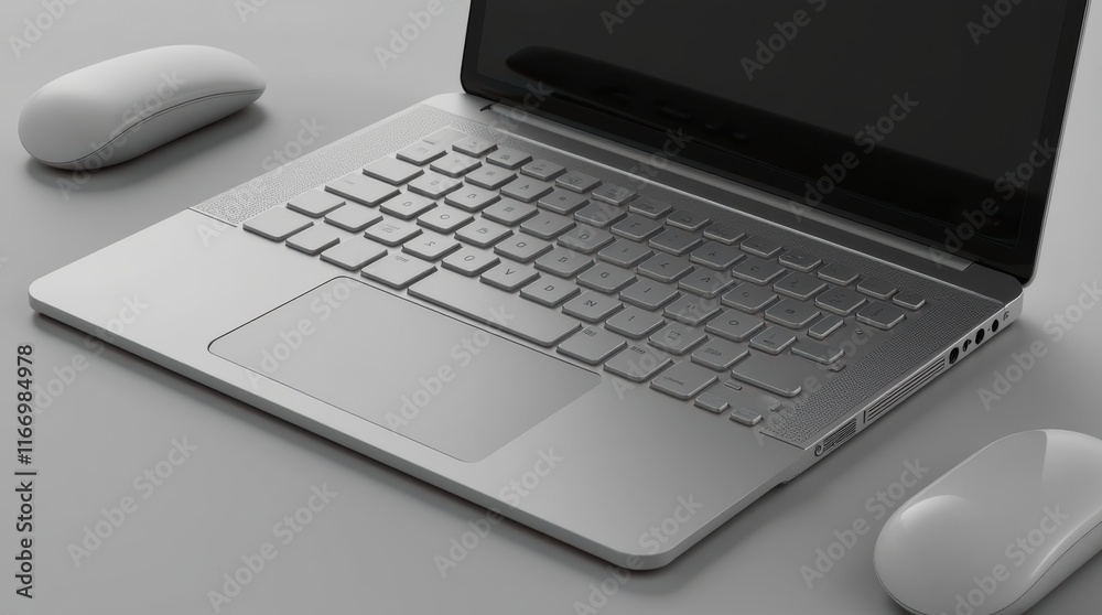 Sleek Modern Laptop and Accessories Displayed on a Minimalist Desk for Tech Enthusiasts Sleek Modern Laptop and Accessories Displayed on a Minimalist Desk for Tech Enthusiasts
