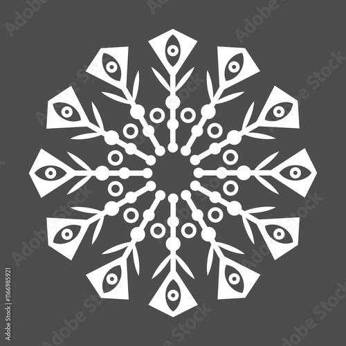 Geometric mandala vector illustration on isolated background.