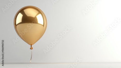 Gold balloon isolated on white background