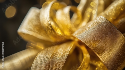 Gold bow and ribbon