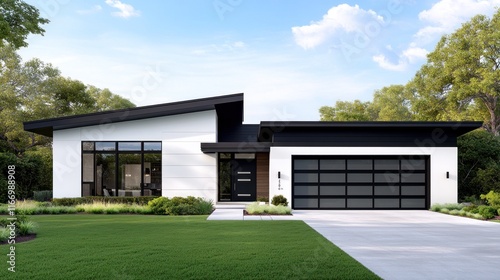 Wallpaper Mural Modern home design featuring sleek lines and a landscaped yard. Torontodigital.ca