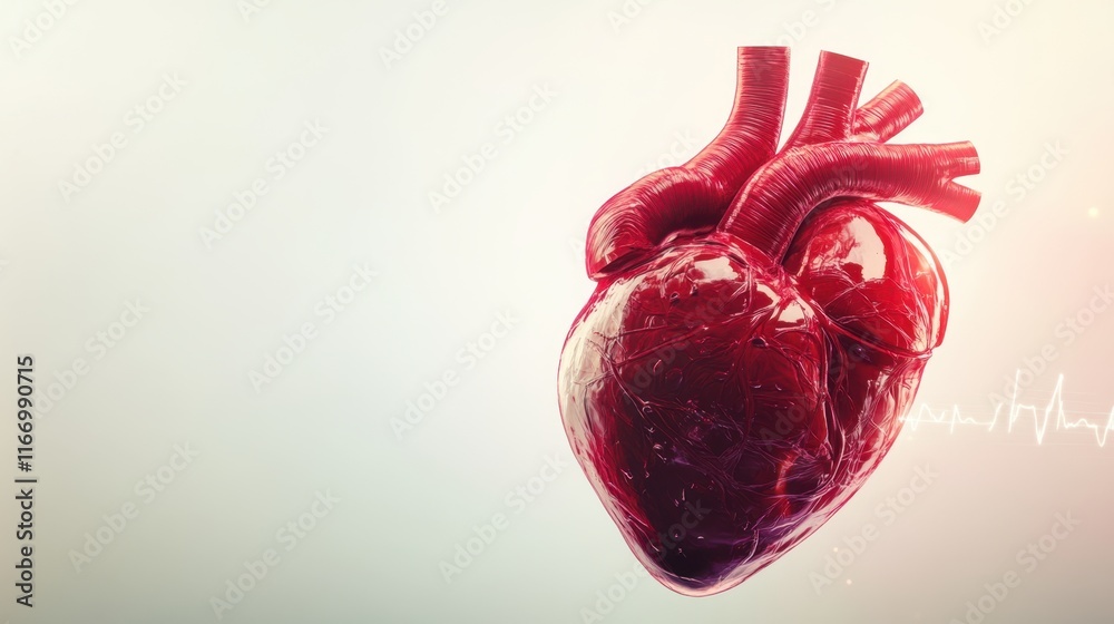 High Resolution Heart Photo & Art Print Human Heart Anatomy Detailed 3D Render ...