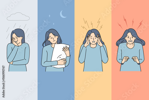 Premenstrual symptoms are felt by women suffering from mood swings and headaches or insomnia