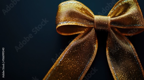 Golden ribbon and bow, cut out