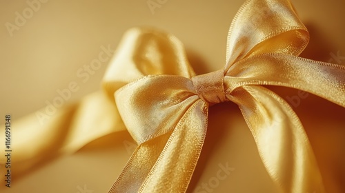 Golden ribbon and bow, cut out