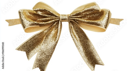 Golden ribbon and bow, cut out