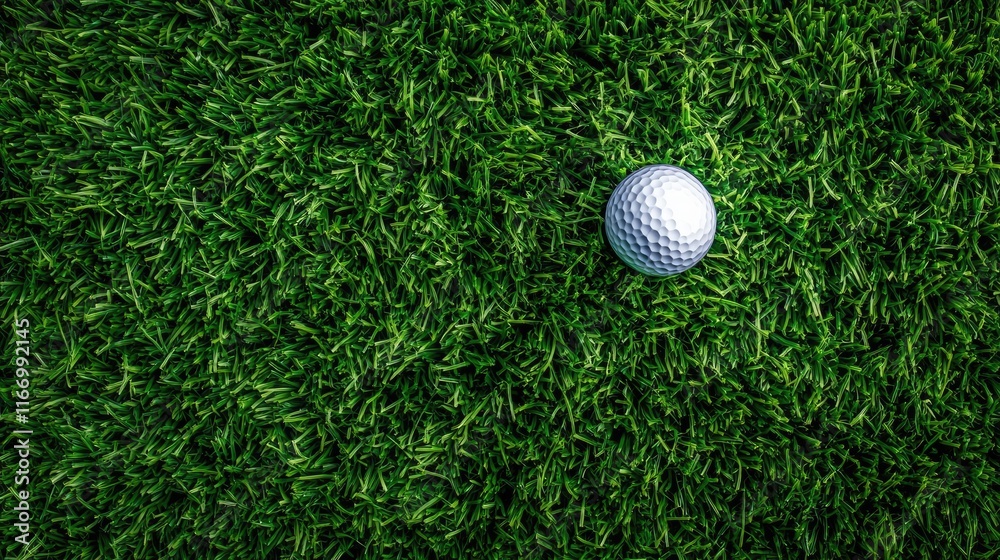 Golf ball on the pitch grass Golf ball on the pitch grass