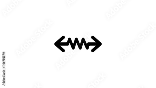 Elasticity emblem, Black isolated silhouette