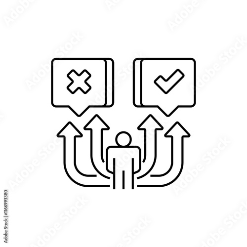 Yes or No Option Line Icon. linear style sign for mobile concept and web design. Outline vector icon.