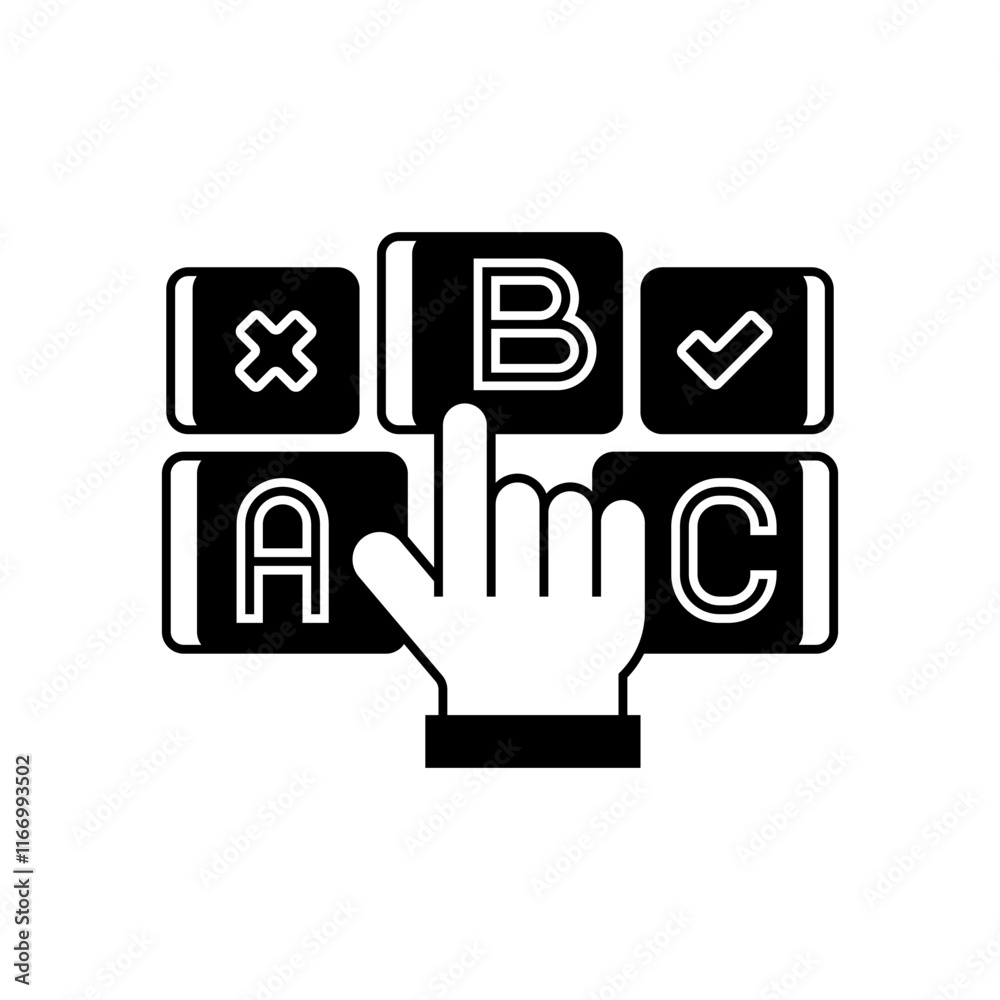 Multiple Choice Line Icon. linear style sign for mobile concept and web design. Outline vector icon. Multiple Choice Line Icon. linear style sign for mobile concept and web design. Outline vector icon.