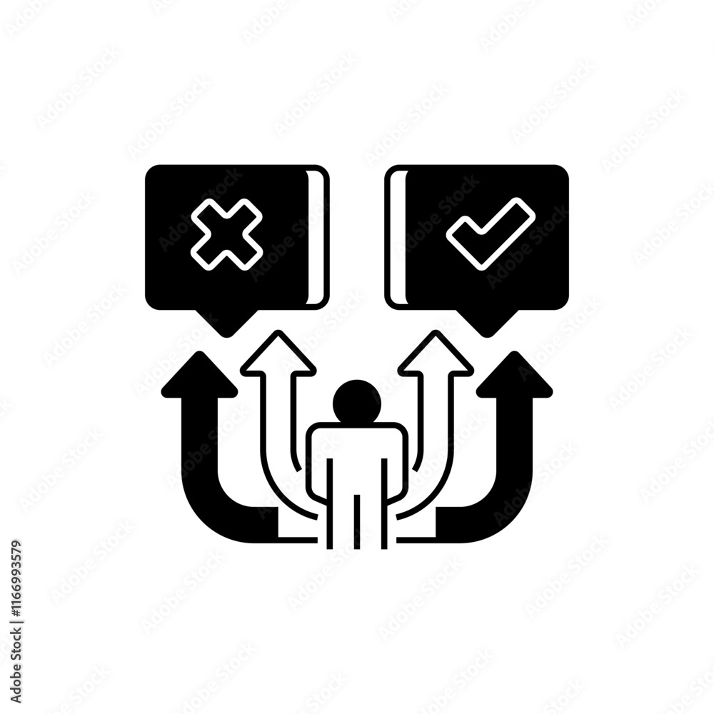Yes or No Option Line Icon. linear style sign for mobile concept and web design. Outline vector icon. Yes or No Option Line Icon. linear style sign for mobile concept and web design. Outline vector icon.
