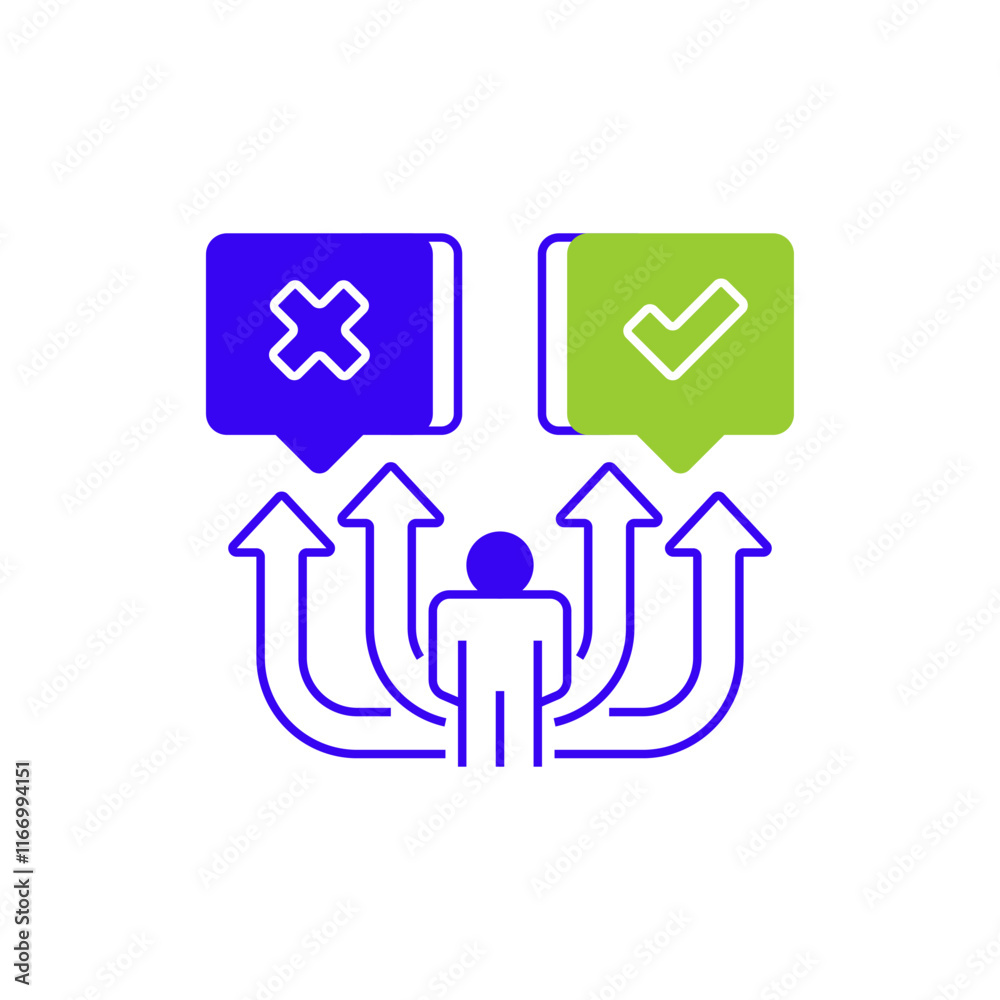 Yes or No Option Line Icon. linear style sign for mobile concept and web design. Outline vector icon. Yes or No Option Line Icon. linear style sign for mobile concept and web design. Outline vector icon.