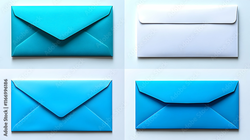 Colorful Envelopes 3D Render Illustration Background Colorful Envelopes 3D Render Illustration Background