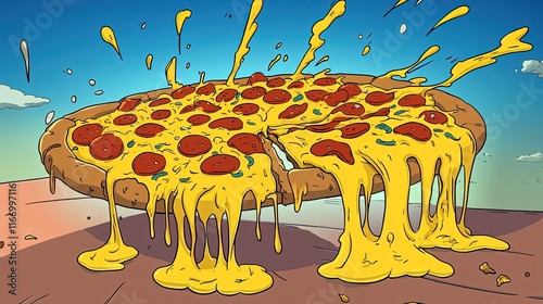 Pizza in cartoon styles background picture, Pizza Day
