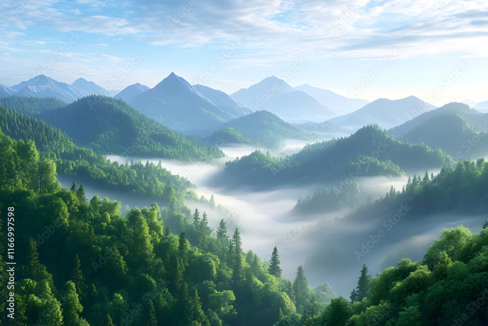 Landscape mountain in clouds view Landscape mountain in clouds view