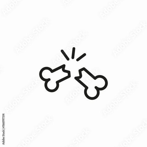 broken bone icon sign vector