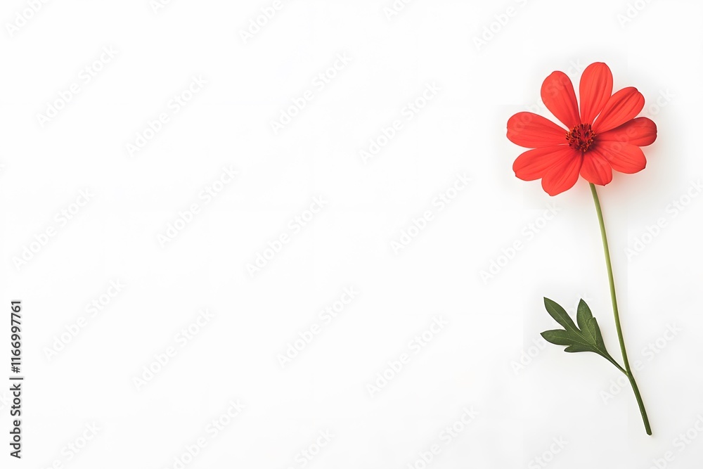 Fototapeta premium leaves on white background. minimal flat design