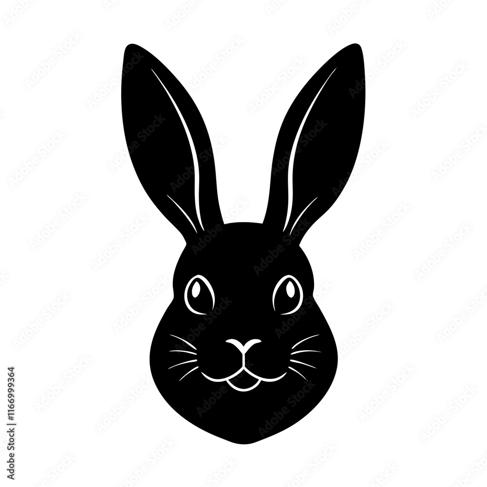 Fototapeta premium Easter Bunny Head Silhouette vector illustration