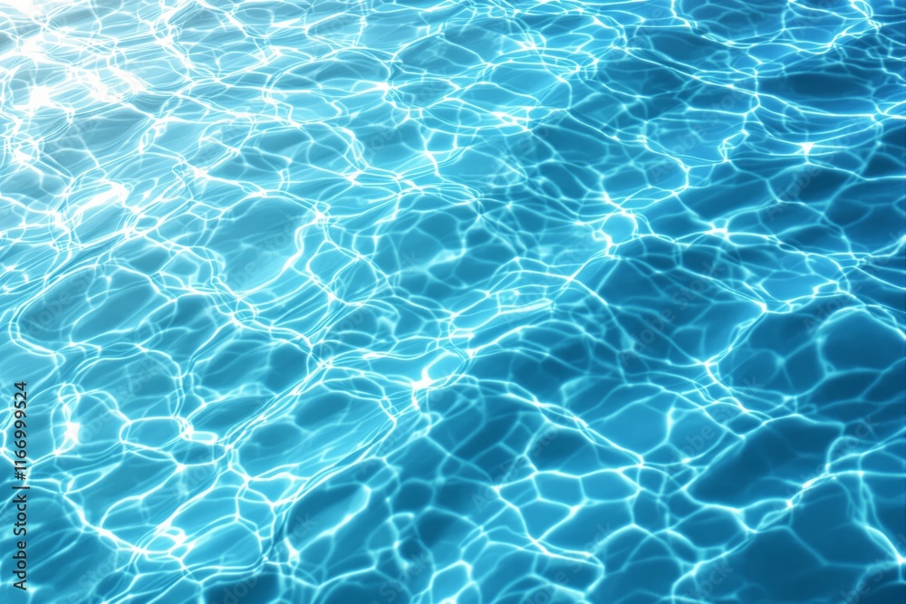 Abstract sunlight reflections on a clear blue water surface with dynamic ripple patterns, creating a serene and vibrant visual. Ai generative Abstract sunlight reflections on a clear blue water surface with dynamic ripple patterns, creating a serene and vibrant visual. Ai generative
