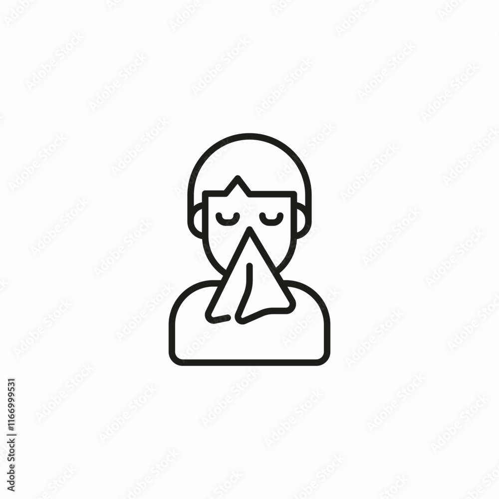man runny nose icon sign vector man runny nose icon sign vector