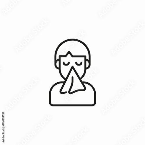 man runny nose icon sign vector