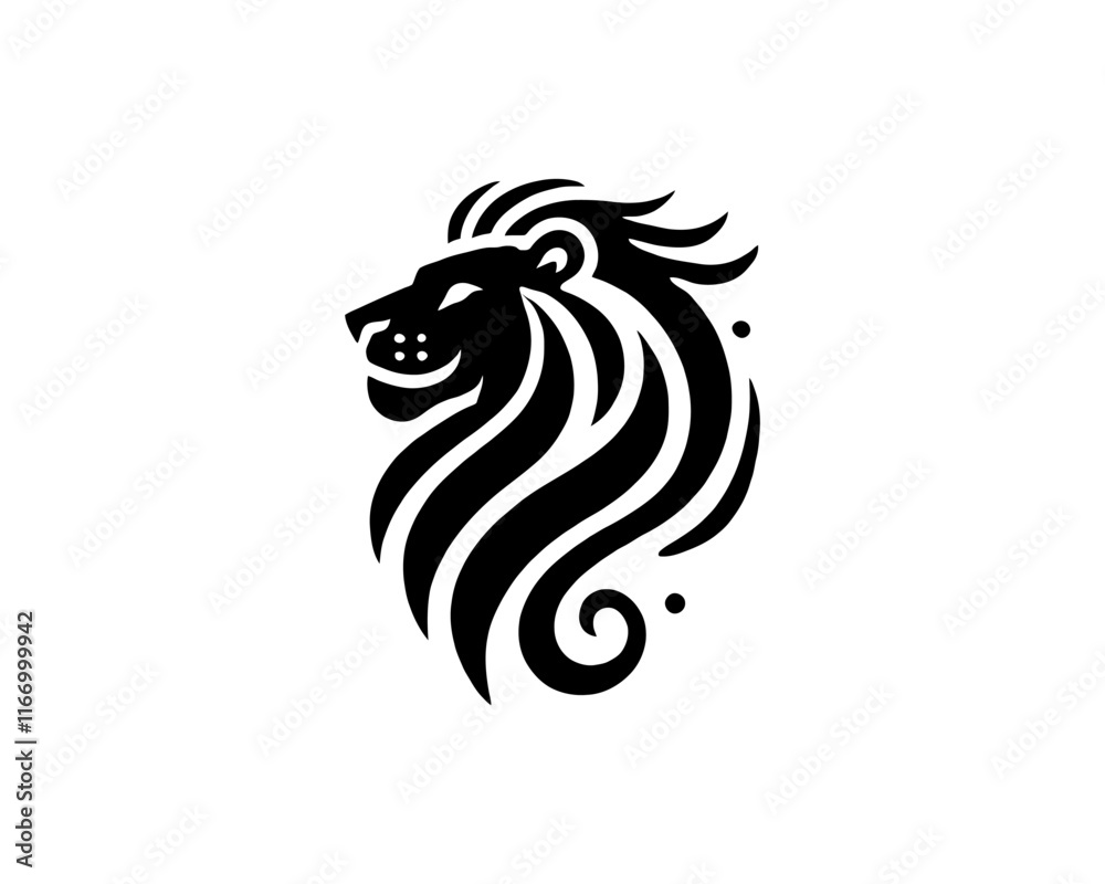lion head silhouette lion head silhouette