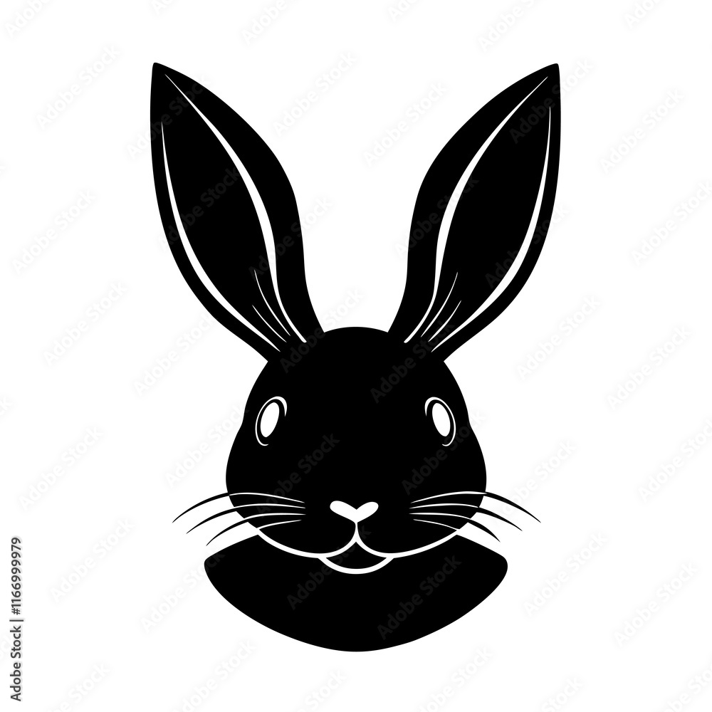 Fototapeta premium Easter Bunny Head Silhouette vector illustration