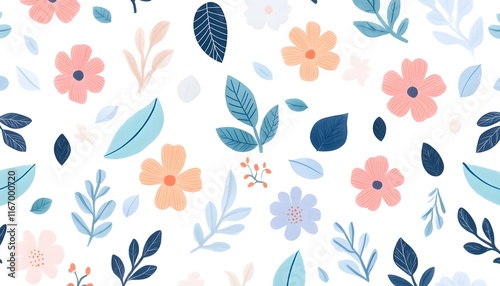 leaves on white background. minimal flat design