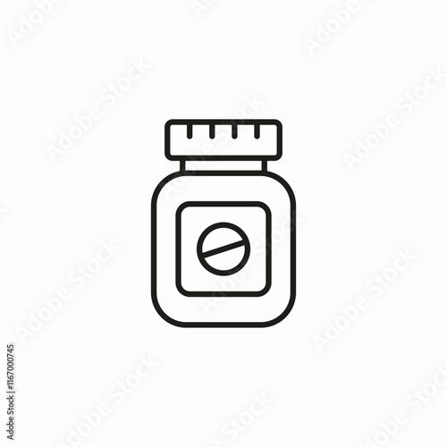 pills jar icon sign vector