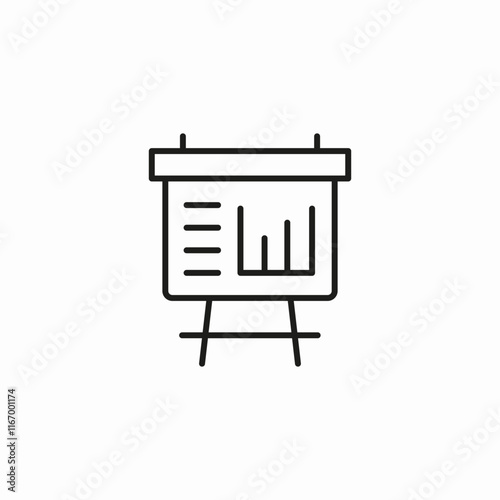 presentation statistics icon sign vector