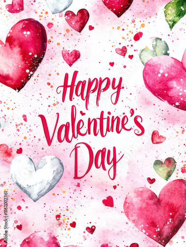 elegant Valentine's day design with pink hearts, valentine's day card, background