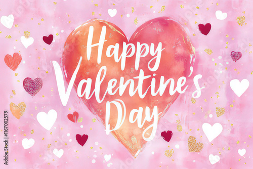 elegant Valentine's day design with pink hearts, valentine's day card, background