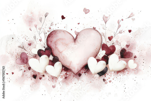 elegant Valentine's day design with colorful hearts, valentine's day card, background