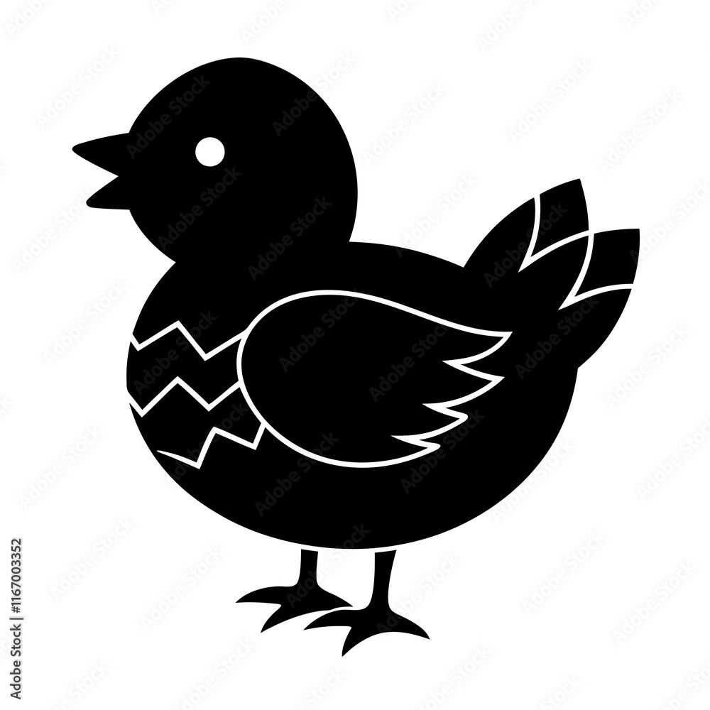 Easter Chick Silhouette vector illustration