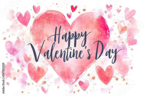 elegant Valentine's day design with pink hearts, valentine's day card, background