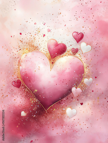 elegant Valentine's day design with colorful hearts, valentine's day card, background