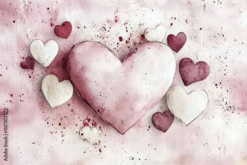 elegant Valentine's day design with colorful hearts, valentine's day card, background