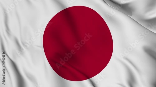 Flag of Japan Close-up seamless loop animation. 4K