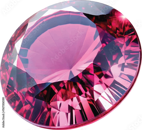 A realistic Shiny pink Ruby Gemstone With a Polished Surface 