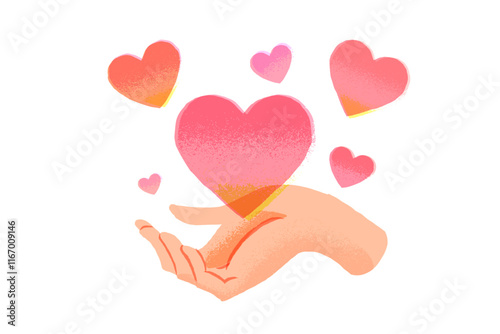 手のひらに浮かぶハート