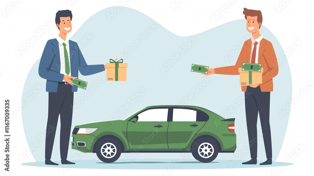 Businessman Holding Out Money for Car Rental Transaction Businessman Holding Out Money for Car Rental Transaction