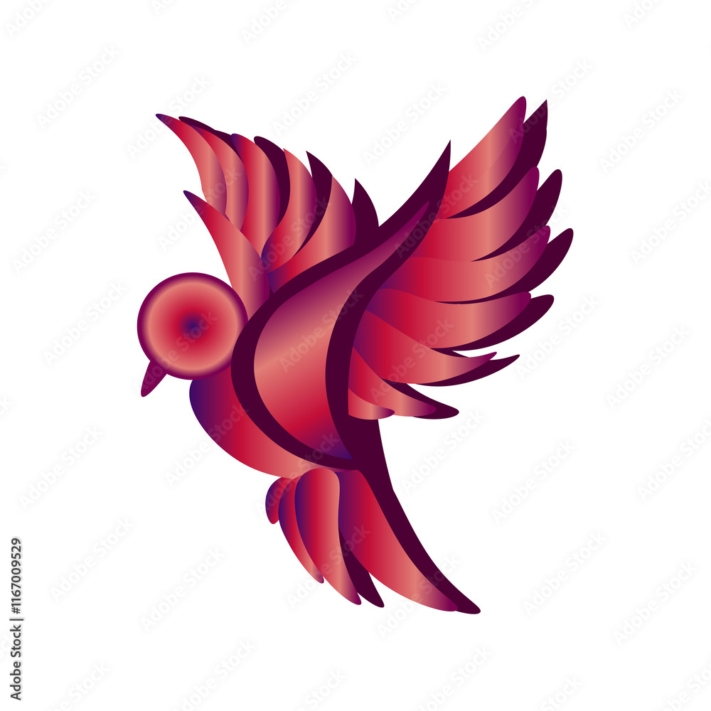 Fototapeta premium Bird with red and white wings