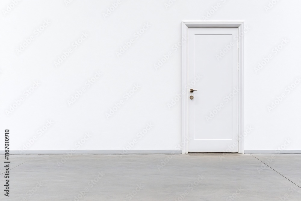 Minimalist White Room with Empty Space and Simple Architecture Design Minimalist White Room with Empty Space and Simple Architecture Design