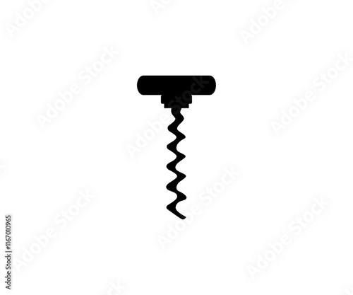 Corkscrew, wine opener glyph logo design. Corkscrew silhouette. Editable sing symbol can be use for web site and mobile app. Corkscrew on a white background vector design and illustration.