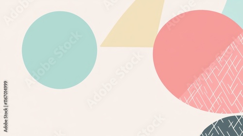 Wallpaper Mural Abstract pastel shapes background with geometric design elements. Torontodigital.ca