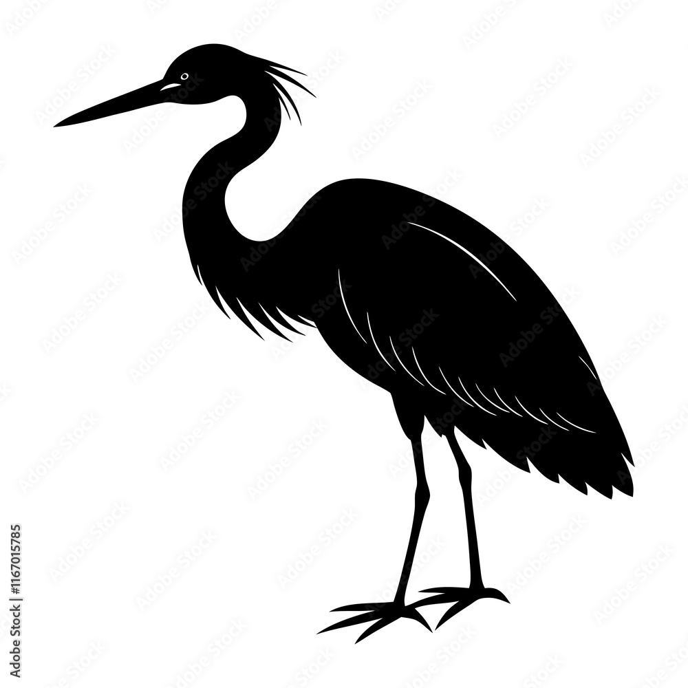 Obraz premium Egret Silhouette vector illustration