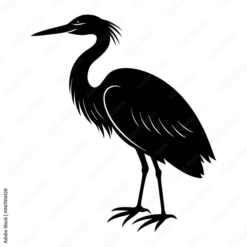 Fototapeta premium Egret Silhouette vector illustration